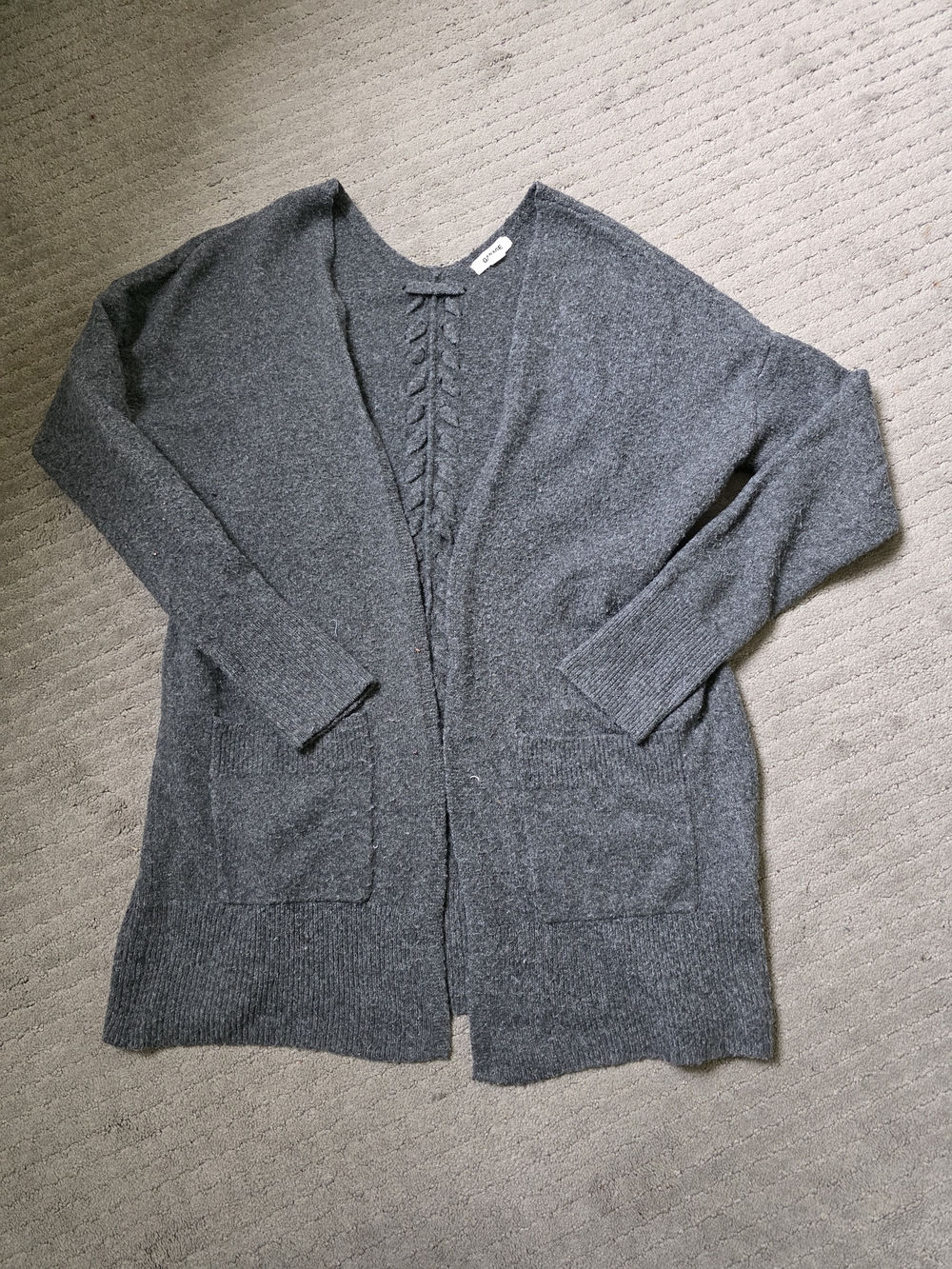 Garage Charcoal Gray Open-Front Cardigan